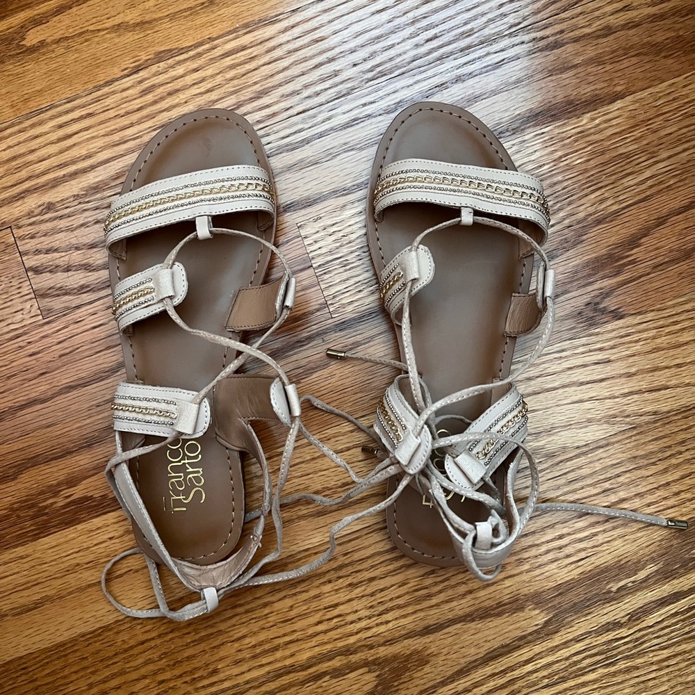 Franco Sarto Tan Sandals with Minimalist Design